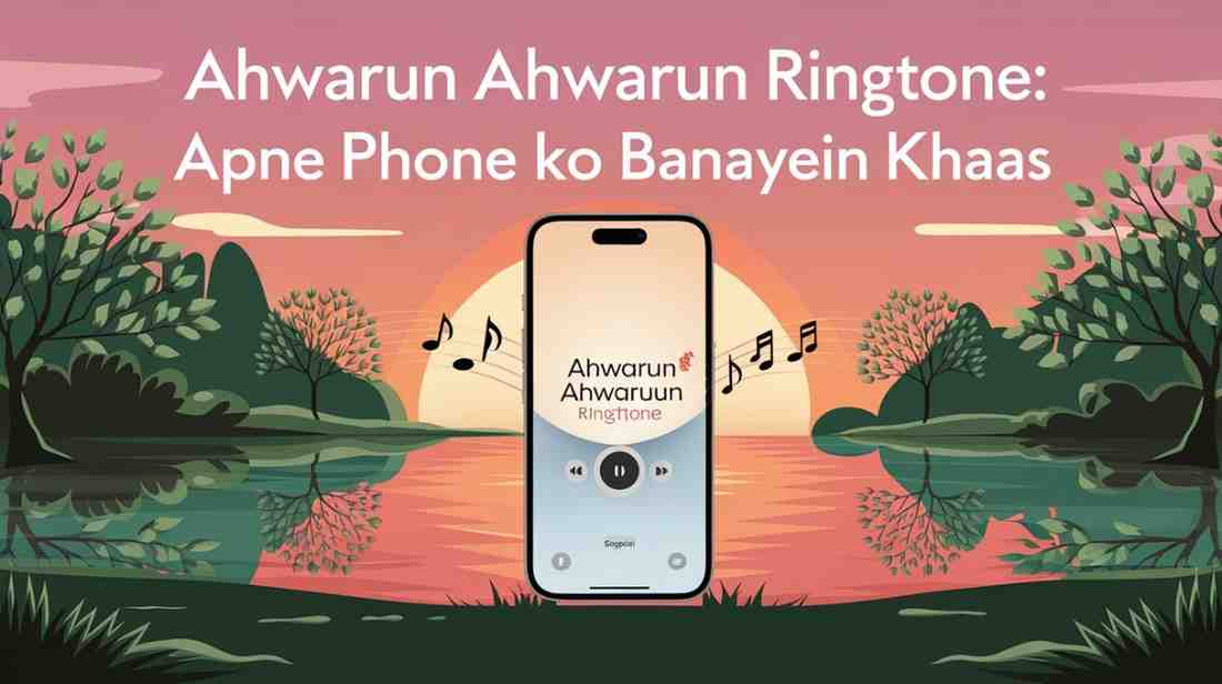 Ahwarun Ahwarun Ringtone download karne wala modern smartphone, melodious musical notes aur khubsurat background ke sath, ringtone lovers ke liye perfect choice